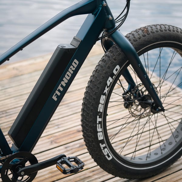 FitNord Rumble 300 Elfatbike, 2024, blå (720 Wh batteri/50 Nm)