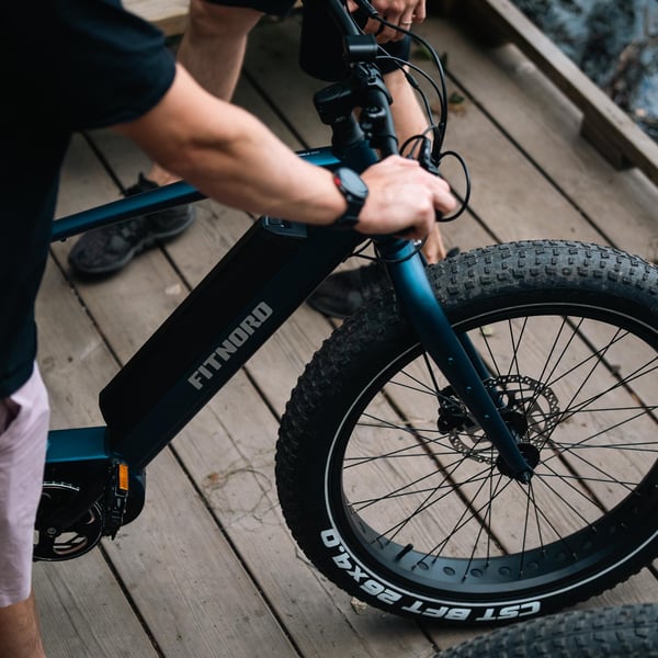 FitNord Rumble 500 Elfatbike 2024, blå (720 Wh batteri/80 Nm)