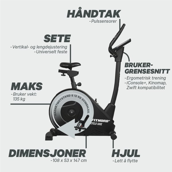 FitNord Cyclo 500E Ergometersykkel