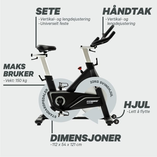 FitNord Racer 1000 Spinningsykkel