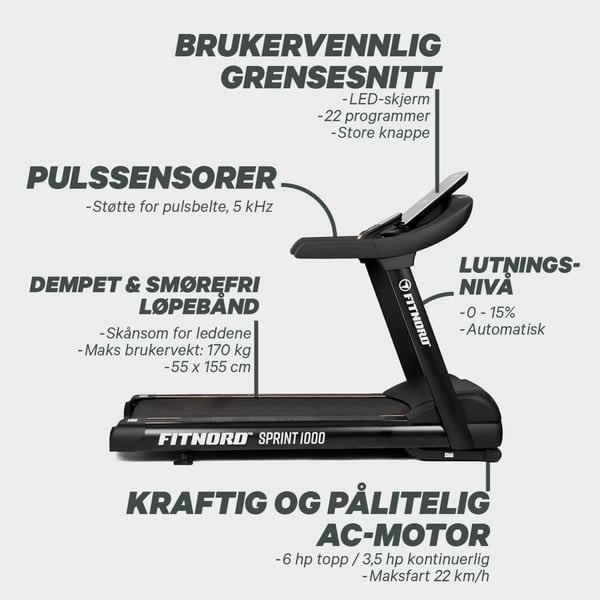 FitNord Sprint 1000 Tredemølle