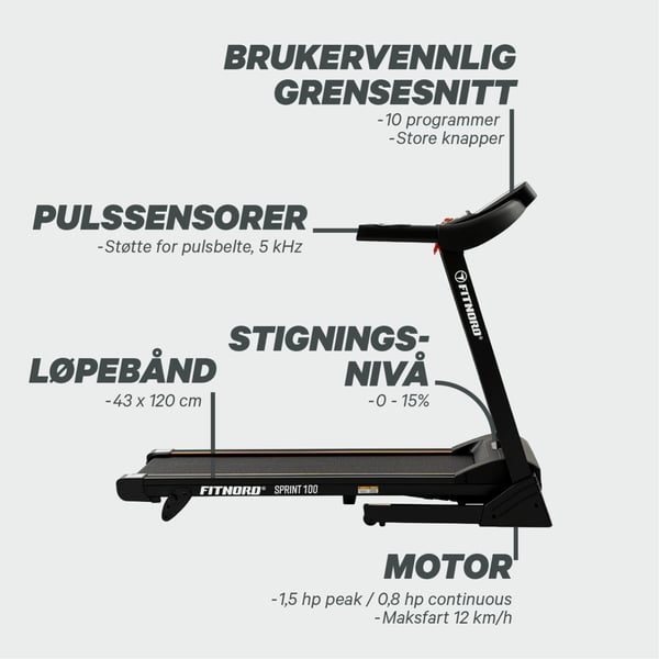 FitNord Sprint 100 Tredemølle