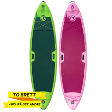 Brettsett: 2 x FitNord Aqua Leaf SUP-brettsett, grønn & rosa